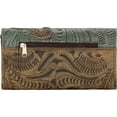 thumbnail image 3 of American West 8983282 Annies Secret Collection Ladies Tri-Fold Wallet, Distressed Charcoal Brown, Turquoise & Sand, 3 of 4