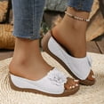 thumbnail image 4 of Flower Wedge Beach Slipper Sandals for Women 2025 Boho Casual Summer Women's Platform Walking Dress Slip on, 4 of 7