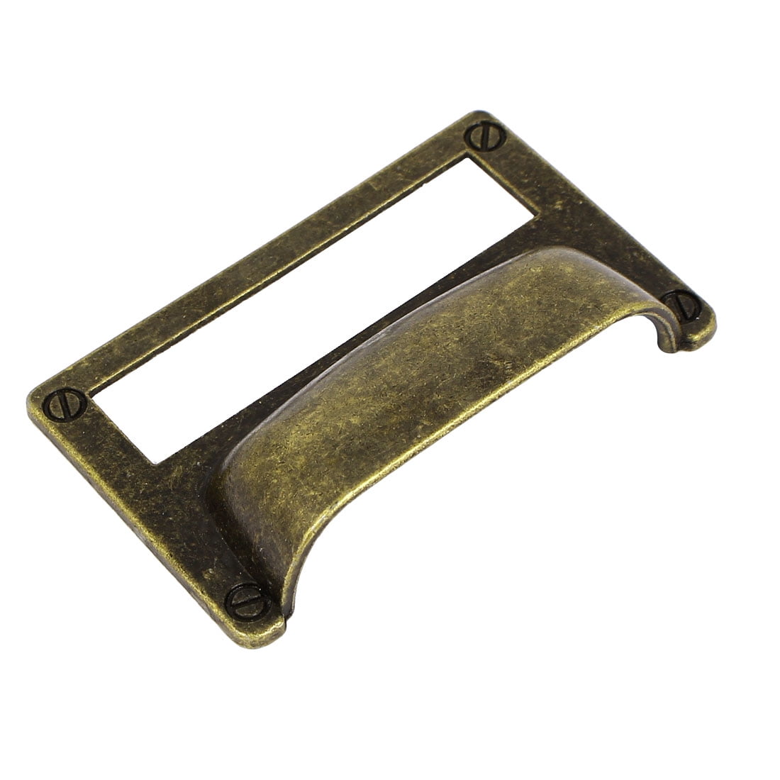 Library File Drawer Metal Tag Frame Label Holder Pull Handle Knobs 3.2