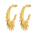 thumbnail image 1 of Pendientes de acero inoxidable de nicho de tendencia de moda para mujer, pendientes de 18 quilates con forma de lazo, 1 of 6