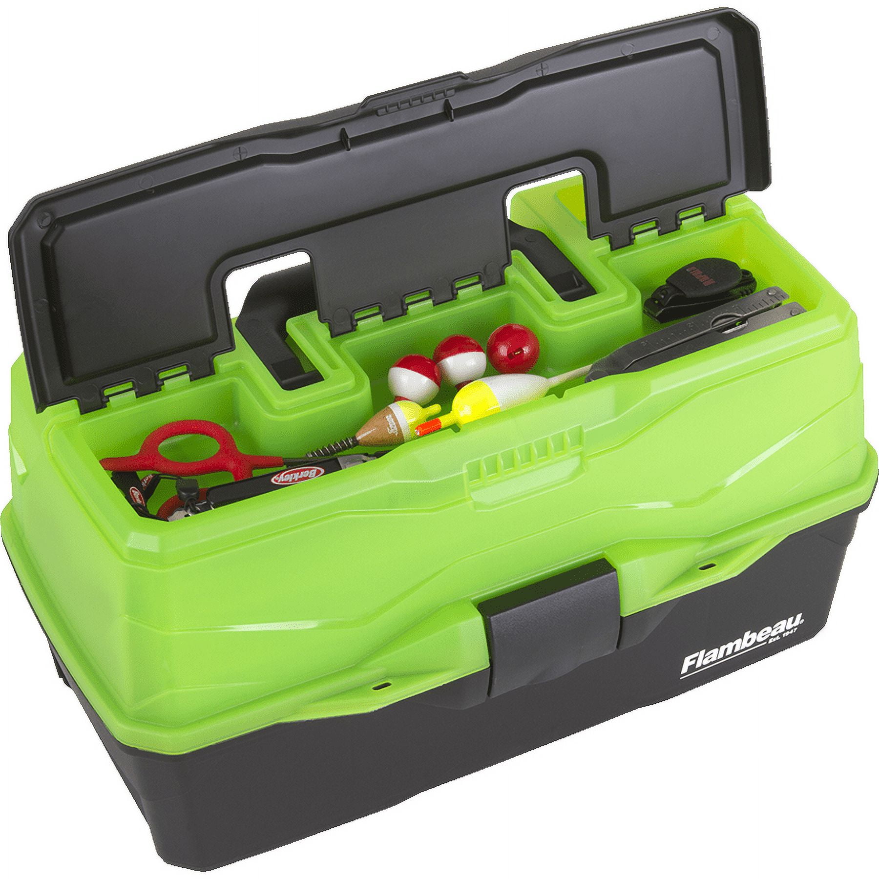 Flambeau Outdoors 6383FG 3-Tray - Classic Tray Tackle Box - Frost Green/Black