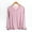 Pink, variant on Women's Viscose Long Sleeve Sleep T-Shirt V Neck Pajama Top