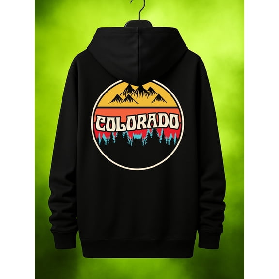 Colorado Mountains Hoodie graphic hoodies Camping men sweater hoodie black Perfect for Sports funny comfortable elegant high quality casual winter funny guys Vintage Unisex hoodie