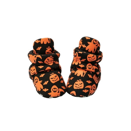 

hirigin Baby Ankle Boots Pumpkin Print Walking Shoes Soft Sole Footwear