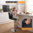 thumbnail image 6 of CONCETTA Bar Stools Set of 2, Adjustable Swivel PU Leather Counter Seats with Back, Black, 6 of 8