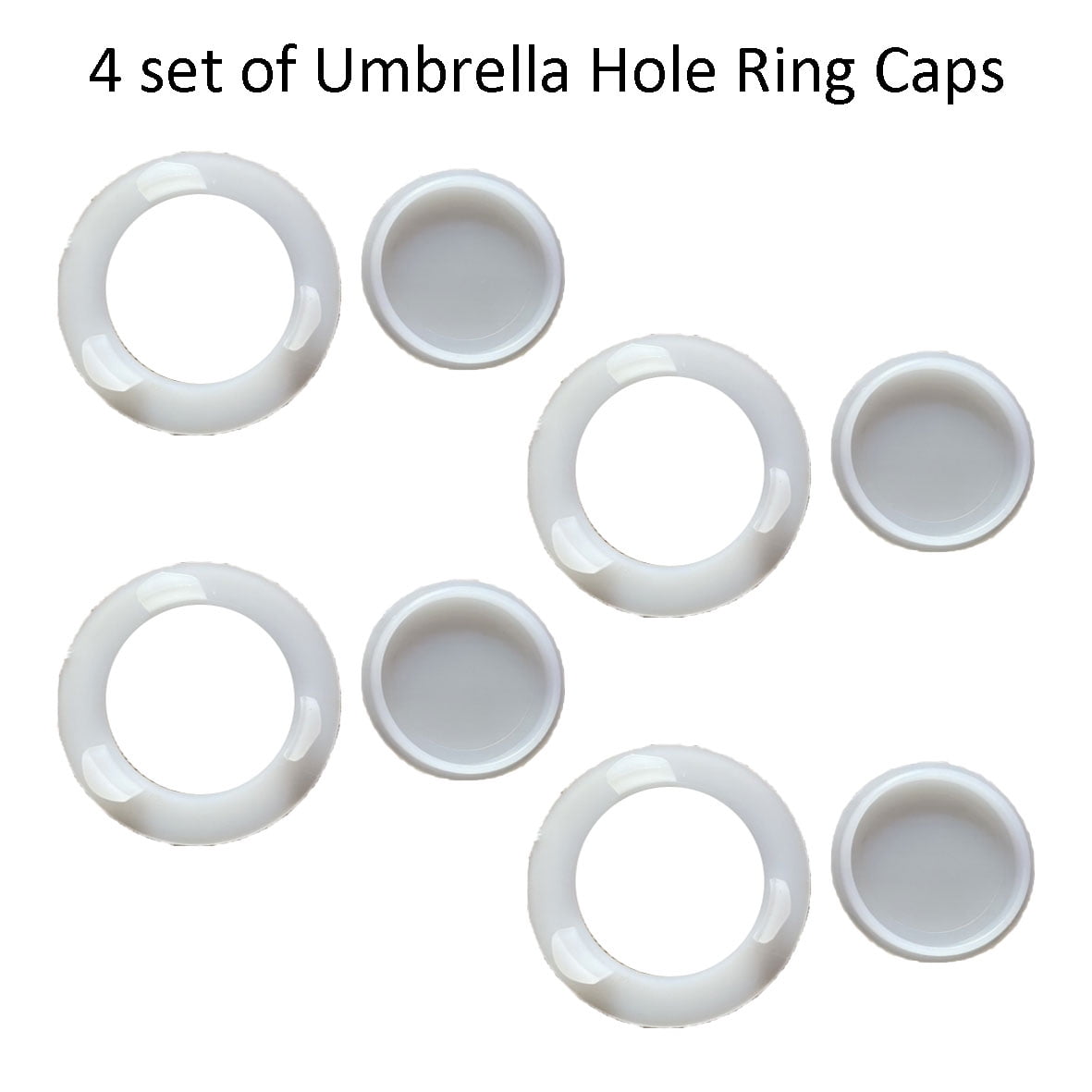 4 Sets 2 Inch Patio Garden Table Parasol Umbrella Hole Ring Cap Set
