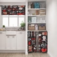 thumbnail image 2 of Kitchen Curtains Coffee Window Curtains and Valances Set 36 Inch, Black Red Cute Short Tier Curtain for Kitchen, Brown White Cartoon Doodle Small Kitchen Decor, 2 of 5