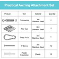 thumbnail image 4 of M6 Shade Sail Fixing Kit, Stainless Steel Sun Shade Sail Fixing Kit For Triangle And Square, Rectangle, Sun Shade Sail Fixing Accessories, 4 of 5