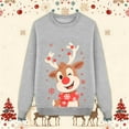 thumbnail image 4 of Fiaer Christmas Sweatshirts for Family Funny Reindeer Graphic Xmas Pullover Fashion Baggy Crew Neck Long Sleeve Holiday Tops Women M, 4 of 5