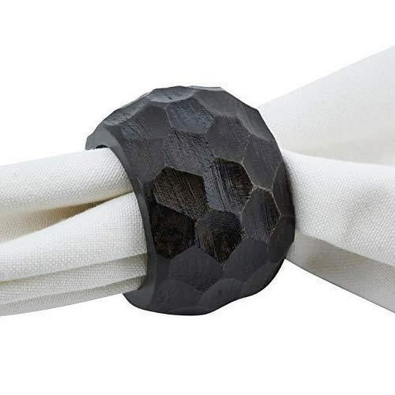Fennco Styles Chunky Mango Wood Napkin Rings, Set of 4