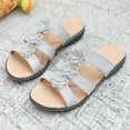 thumbnail image 4 of Viluyesy Women's Wedge Sandals, Peep Toe Floral Fashion Soft Sole Summer Beach Slip-On Slippers Gray 7, 4 of 9