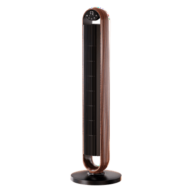 Better Homes & Gardens 40'' 5-Speed Oscillating Tower Fan with Remote Control, 3 Wind Modes, 12H Timer, Walnut & Black