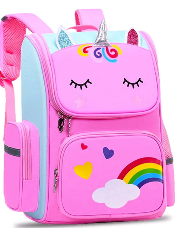 Aursear School Backpacks for Girls, School Bags for Kids, Pink Shoulder Schoolbag Bookbag Gift