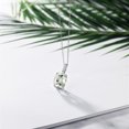 thumbnail image 3 of Gem Stone King 2.67 Cttw Green Prasiolite and White Topaz Pendant Necklace for Women | 925 Sterling Silver | Gemstone Birthstone | Cushion 10X8MM | With 18 inch Chain, 3 of 5
