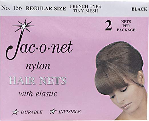 2 Black Jac-O-Net  #125  w/Elastic Chignon Invisible Hair Net pcs 
