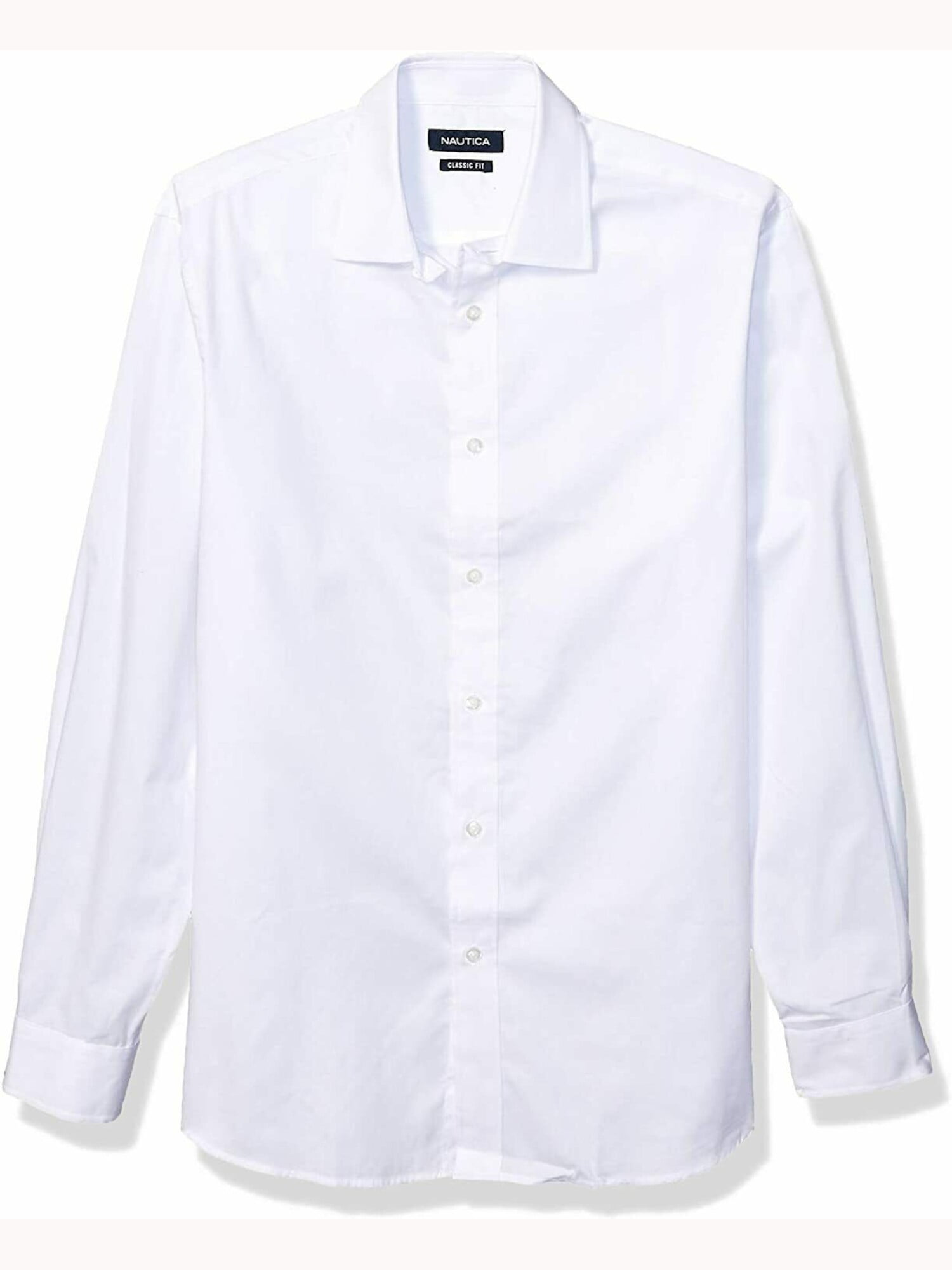 NAUTICA Mens White Collared Classic Fit 