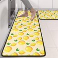 thumbnail image 2 of Kitchen Rugs Sets Of 2,Yellow Lemon Fruit Leaves Beige Pattern Anti Fatigue Kitchen Mat Rugs Non Slip Washable,Decorative Kitchen Floor Mats for Kitchen,Sink,Laundry,17"x47"+17"x47", 2 of 5