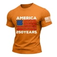 thumbnail image 2 of 250 Anniversary USA Shirt 250 Years America Shirt American Flag Vintage 250 Years CrewNeck Short Sleeves 1776-2026 250th Birthday T-Shirt USA 250 Anniversary Mens Tops Orange XXL, 2 of 5