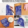 thumbnail image 7 of Kitchen Towels Summer Seashell Navy Blue Pattern Cleaning Towel Absorbent Hand Towels Tea Towels for Home Restaurant Dish Clean 28" x 18", 1PC, 7 of 7