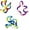 Carnival, Tropical, Light Blue Green, variant on Tangle Jr. Classic Sensory Fidget Toy, Set of 3, Purple Green, Pink Blue, White Blue