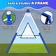 thumbnail image 3 of Sportspower Juego de Columpios de Metal Swing Climb & Plane 6 en 1 con Estructura en A Resistente, Columpio con Cinturón, Planeador, Platillo, Escalada y Escaleras de Red, para Edades de 3 a 8 Años, 3 of 5