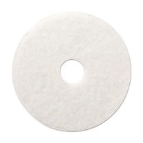 Polishing Floor Pads, 20" Diameter, White, 5/Carton