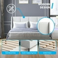 thumbnail image 3 of Muzz Platform Bed Frame, Full Size Modern Bed Frames with 2 Large Side Pockets, Bed Frame No Box Spring Needed/Easy Assembly/No Mattress (Full, Light Grey), 3 of 7