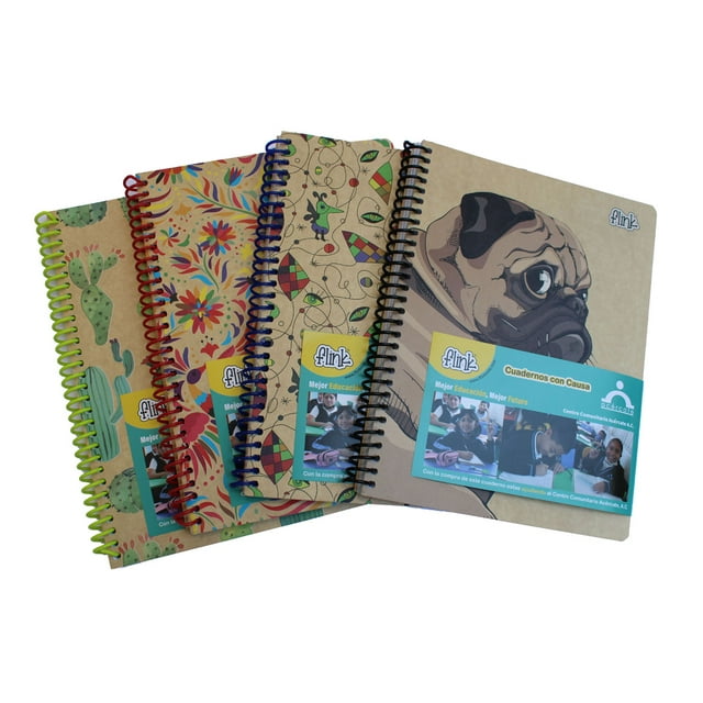 Pack de 4 Cuadernos Ecológicos Flink Profesional Hoja Rayada