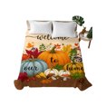 thumbnail image 2 of King Flat Sheet Only Welcome to Our Home Words Soft Microfiber Cooling Bedding Sheets Thanksgiving Maple Leaves Flat Bed Sheet for Hotel,Home Decor, 2 of 9