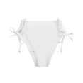 RELLECIGA Women's White(Strappy Crossing) High Cut High Waisted Bikini