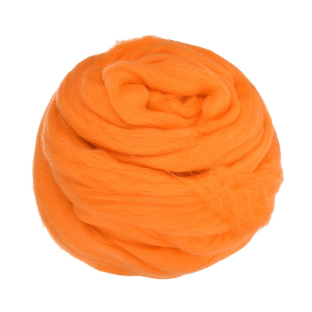 Aguja Fieltro Lana, 8.5 Oz Naturaleza Fibra Lana Hilo Mechero para Fieltro Mojado, Manualidades, Materiales Bricolaje (naranja)