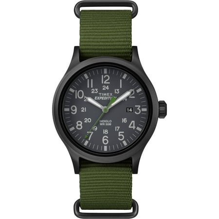 Timex Men's Expedition Scout Watch, Green Nylon Slip-Thru Strap