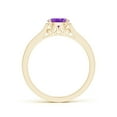 thumbnail image 2 of ANGARA Natural 0.4 Ct. Amethyst with Diamond Side Stones Ring in 14K Yellow Gold for Women (Ring Size: 3.5), 2 of 9