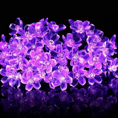 

7M 50LED Solar Powered Cherry Flowers Lights Garden Outdoor Yard Lawn Lamp Decor