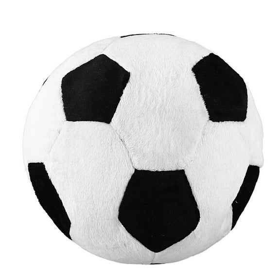 Soccer Sports Ball Throw Pillow Stuffed Soft Plush Toy For Toddler Baby Boys Kids Gift, 8 inch L X W H, Black