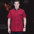 thumbnail image 3 of Chef Clothes Breathable Cotton Sweat Absorption Skin Friendly for Pub Waiter Red Red XXL, 3 of 8