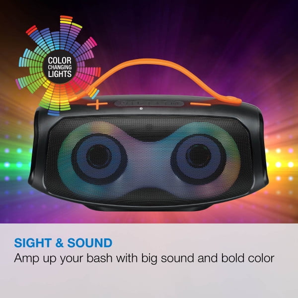iLive IPX4 Splash Wireless Bluetooth Water Resistant Speaker with LED Lights, ISBW414B