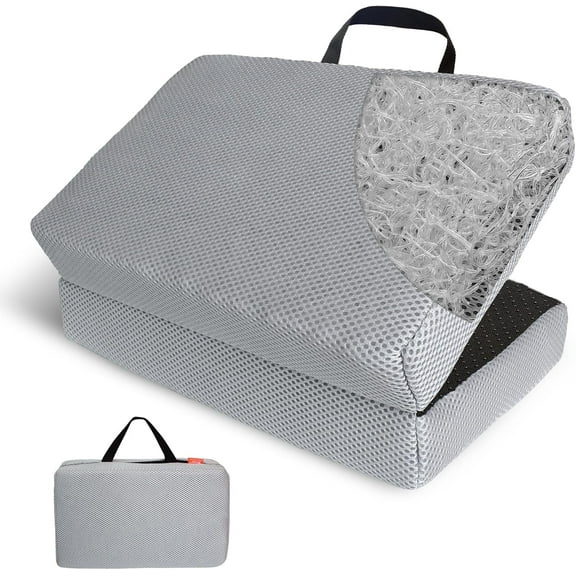 Sojoy Portable Seat Cushion for Stadium Breathable Foldable Seat Cushion for Airplane,Bleacher,Office Chair,Gray