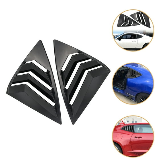 MEIBUTYUP 1 Pair Black ABS Window Louvers for Car Rear Side Replacement, and Impact Resistant