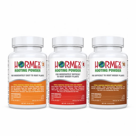 Hormex Rooting Powder #3, 8, 16 - Root Hormone & Stimulator for Very Difficult Hardwood Plant