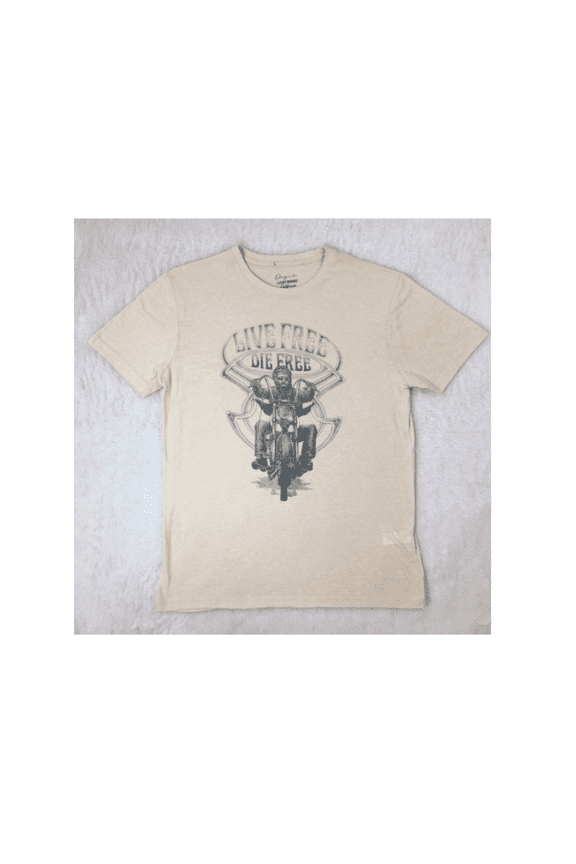 Men's Graphic Tee, Live Free Die Free, Lt Tan, Medium