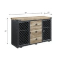 thumbnail image 5 of ACME Edina 3-Drawer Wooden Server with Metal Doors in Oak and Sandy Black, 5 of 8