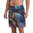 thumbnail image 2 of Pofeuu Rainbow Astronaut Space Landscape Prin Men's Swim Trunks Quick Dry Bathing Suit Swimming Board Shorts Mesh Lining Beach Swimwear-3X-Large, 2 of 6