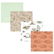 Luvable Friends Hudson Baby Flannel Receiving Blankets 4pk, Dino Exploration