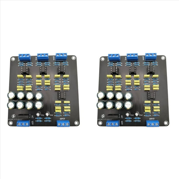 2X NE5532 Filtro Cruzado de Altavoz Doble Canal 2.0 Estéreo Alto/Medio/Graves Divisor de Amplificador de Altavoz DIY de 3 Vías