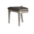 thumbnail image 3 of Country Cottage Dining Chairs - Set of 2, Rubber Wood, Tufted Back, Comfortable Gray Finish, 3 of 5