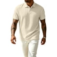 thumbnail image 5 of Rvwovn Men's Jacquard Button Up Shirt – Short Sleeve Knit Business Casual Collared Top, 5 of 7