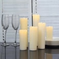 thumbnail image 4 of Balsa Circle 6 Ivory LED Pillar Candles Dripping Wax Design Battery Operated Lights Party Events Decorations, 4 of 8