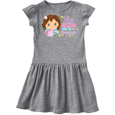 

Inktastic 3rd Grade will be Magical with Brown Haired Fairy Gift Toddler Girl Dress