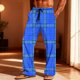 thumbnail image 2 of Ceisia Mens Plaid Pajamas Pants Elastic Waist With Pockets Sleep Soft Lounge Sleep Bottoms Blue XXXL Gift, 2 of 9